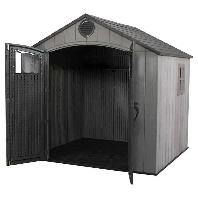 Lifetime 8 x 7.5 Plastic Shed Complete with Accessories (Special Edition)