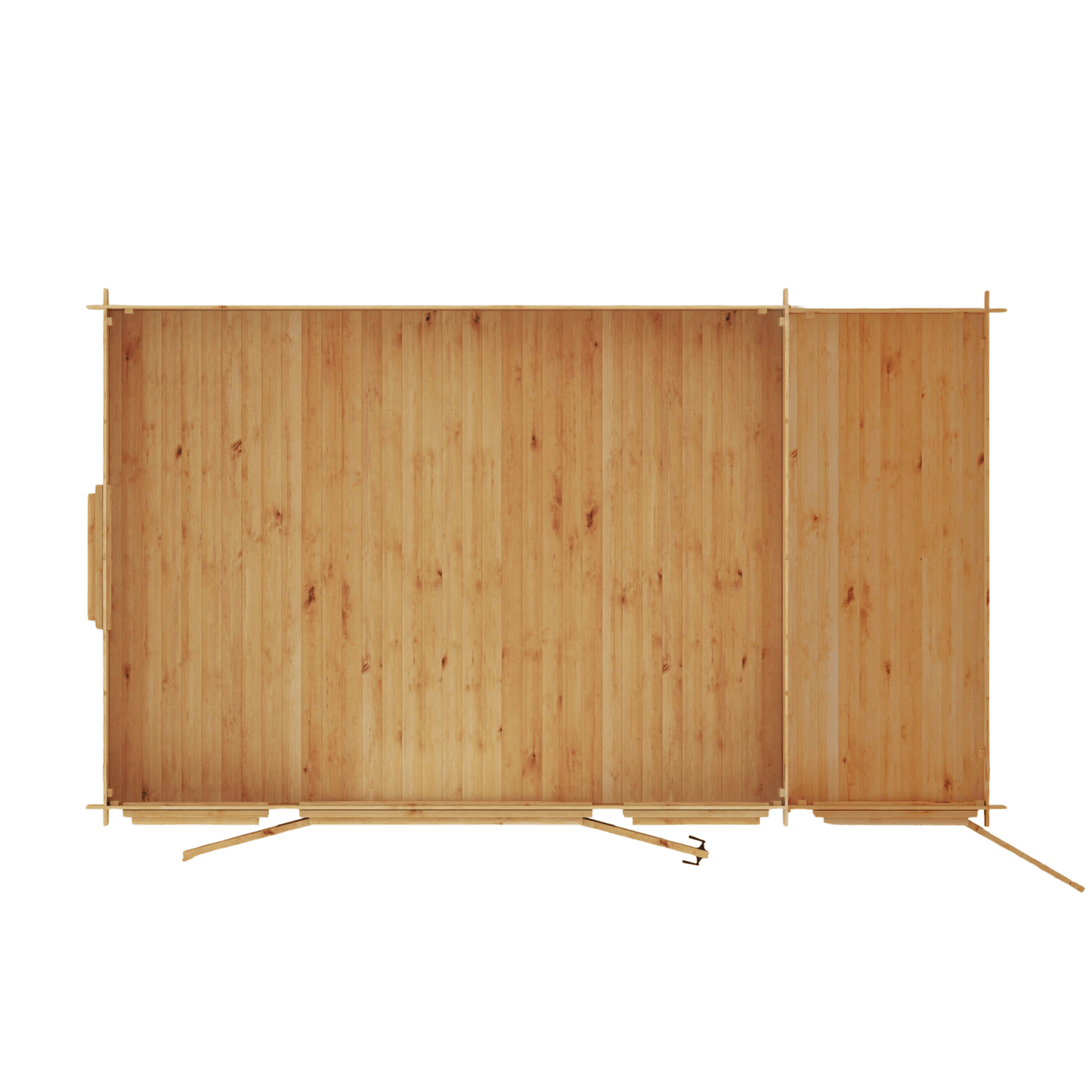 Mercia 17 x 10 (5.1m x 3m) Reverse Apex Log Cabin With Side Shed - 19mm