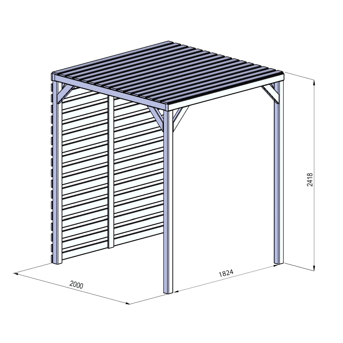 Mercia 7 x 7 (2.0m x 2.0m) Pressure Treated Modern Wooden Pergola