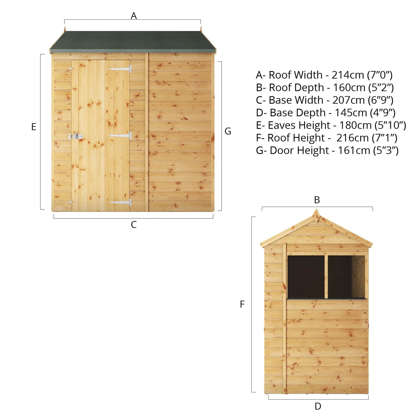 Mercia 7x5 Modular Shiplap Apex Shed