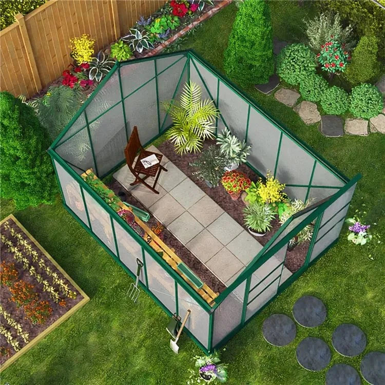 Harvester 8 x 12 Walk-In Aluminium Polycarbonate Greenhouse