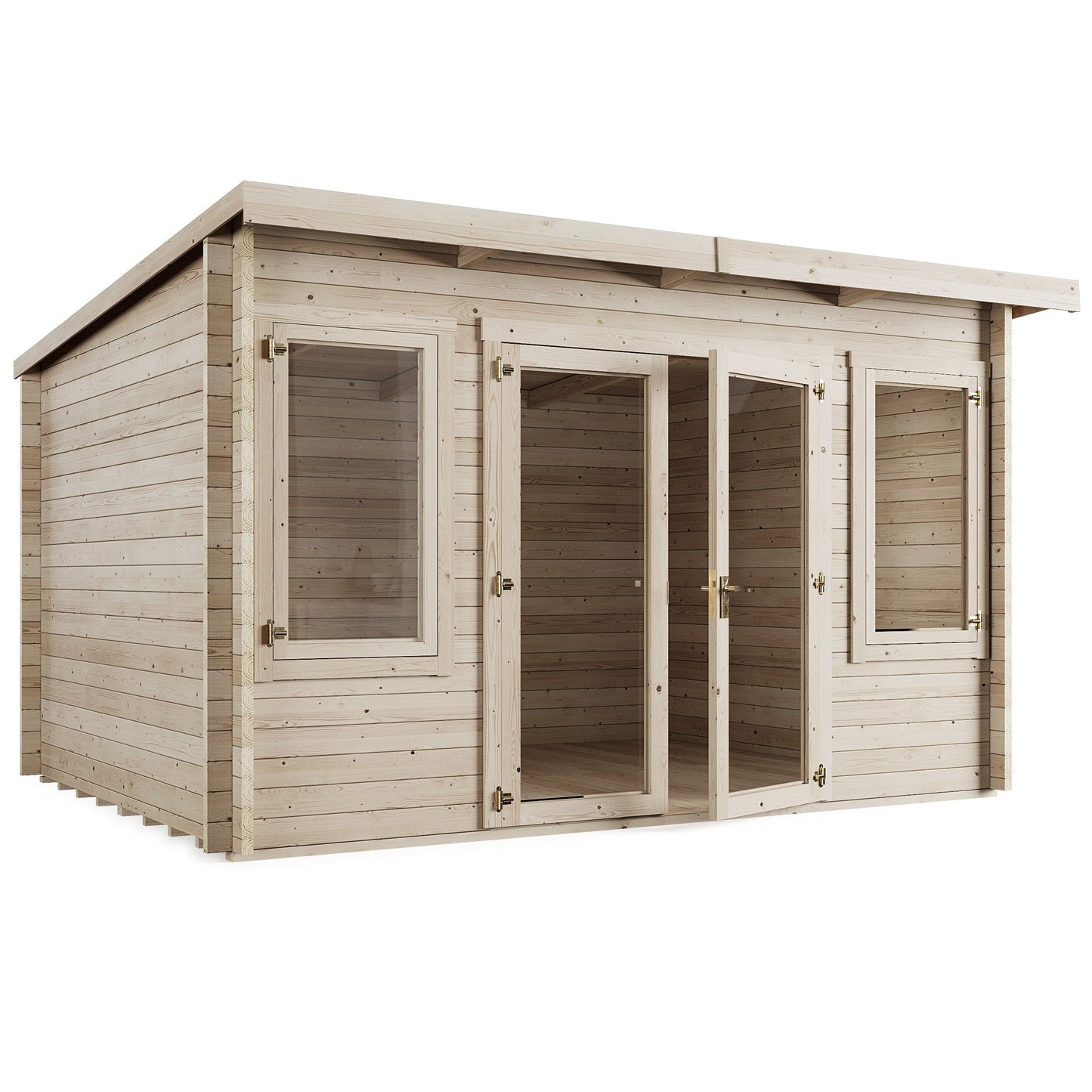 Store More Ashley 4m x 3m Pent Log Cabin Garden Room - Pressure Treated