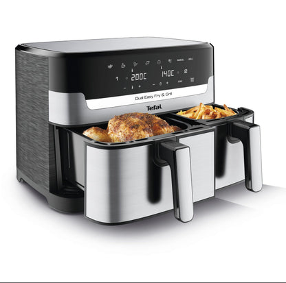 Tefal Easy Fry Dual Zone EY905D40 Air Fryer & Grill - Stainless Steel