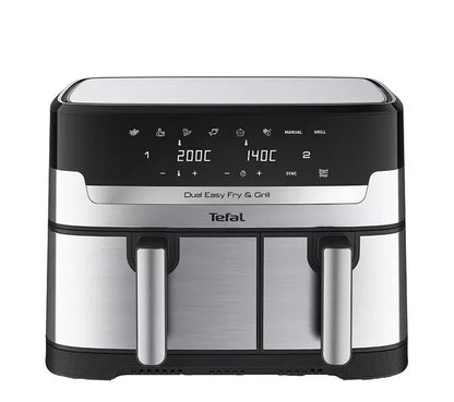 Tefal Easy Fry Dual Zone EY905D40 Air Fryer & Grill - Stainless Steel