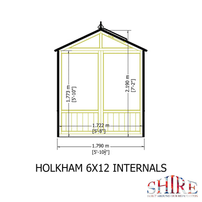Shire Holkham 6 x 12 Wooden Greenhouse