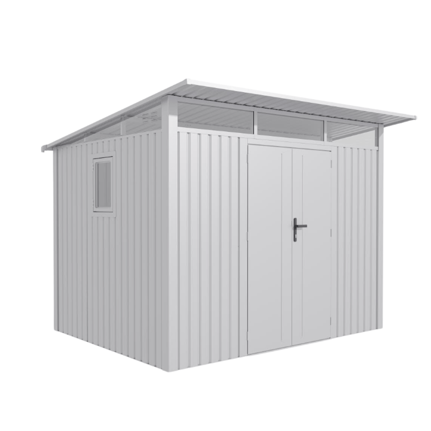 Lotus Minos 9 x 8 Pent Aluminium Metal Shed - White