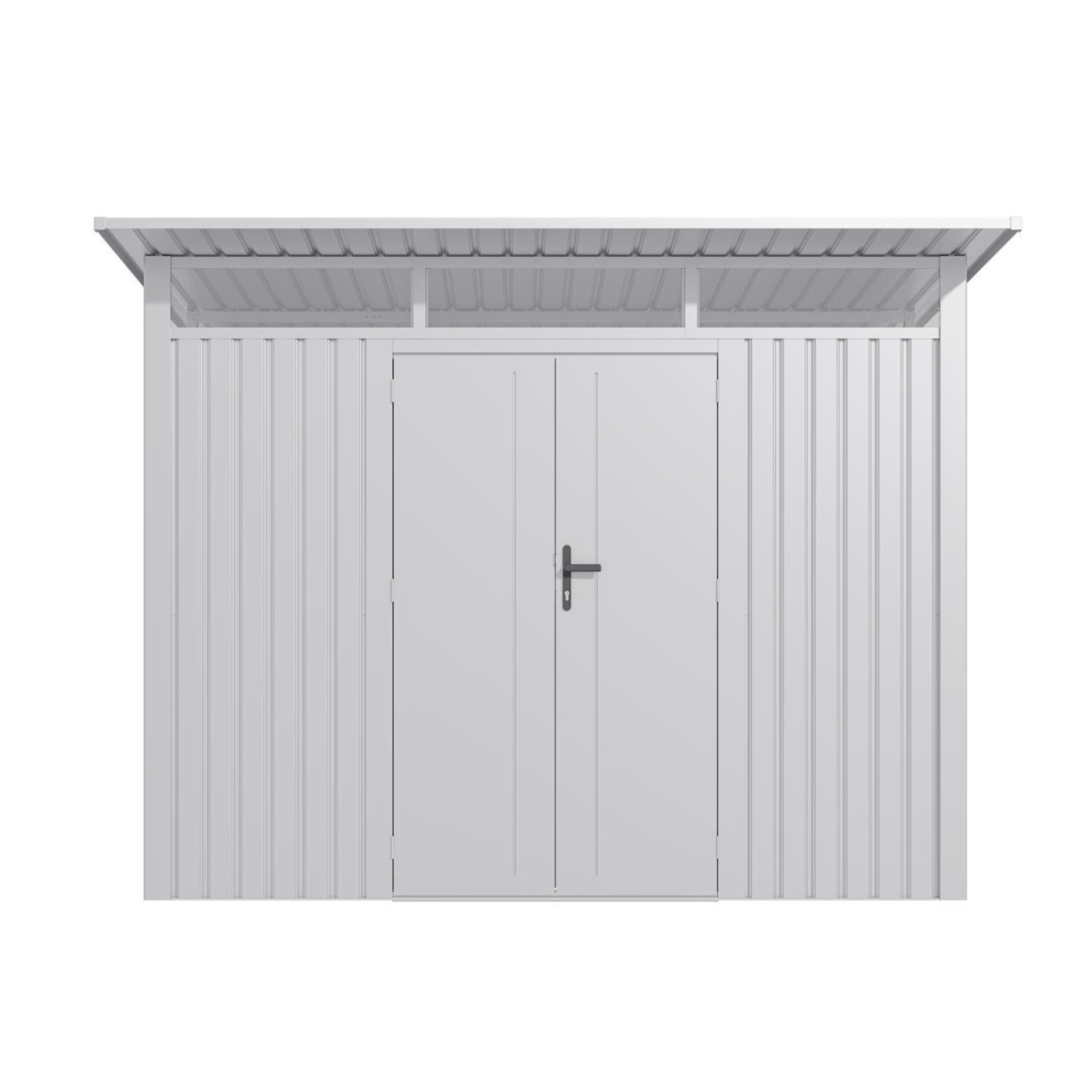 Lotus Minos 9 x 8 Pent Aluminium Metal Shed - White