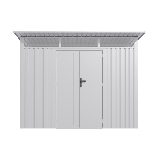 Lotus Minos 9 x 8 Pent Aluminium Metal Shed - White