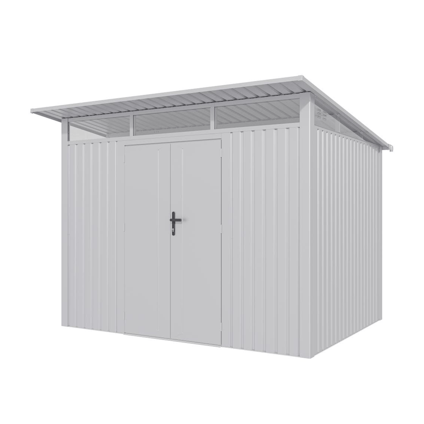 Lotus Minos 9 x 8 Pent Aluminium Metal Shed - White