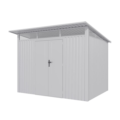 Lotus Minos 9 x 8 Pent Aluminium Metal Shed - White