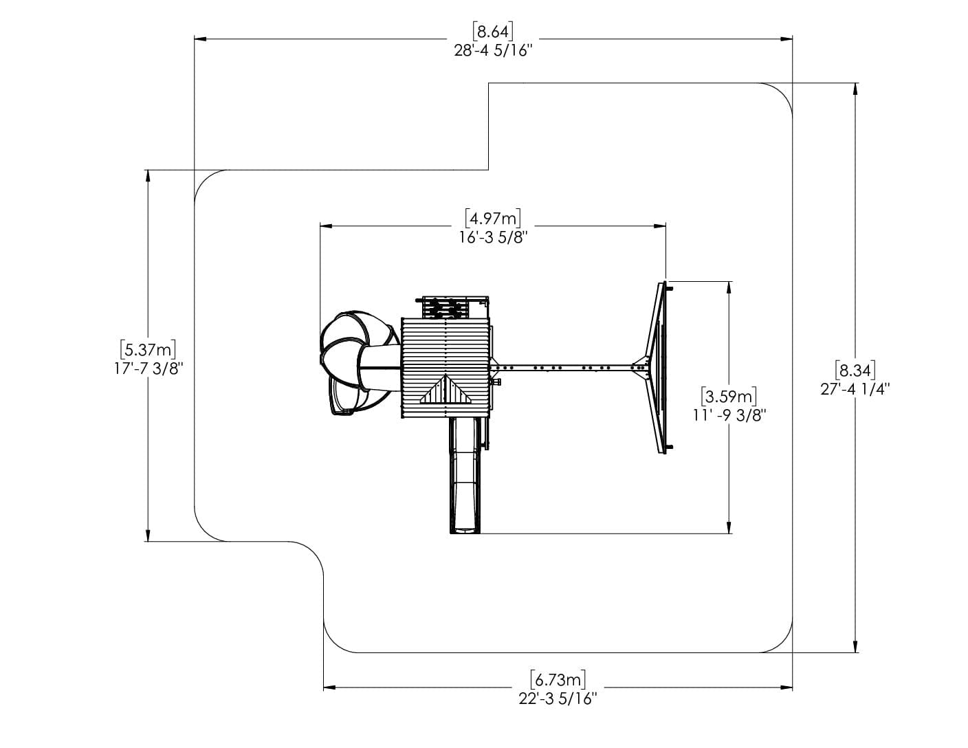 Mountain Peak Wooden Climbing Frame