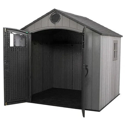 Lifetime 8 x 7.5 Plastic Shed Complete with Accessories (Special Edition)
