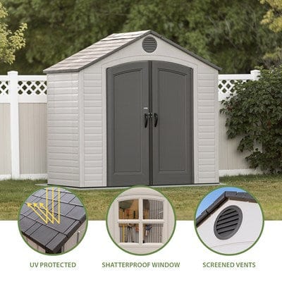 Lifetime 8x5ft Heavy Duty Plastic Garden Shed