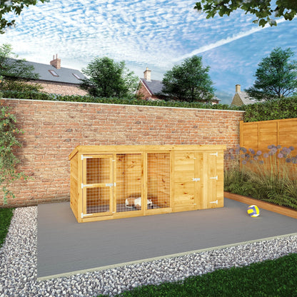 Mercia 10x4 Pent Berkshire Dog Kennel & Run