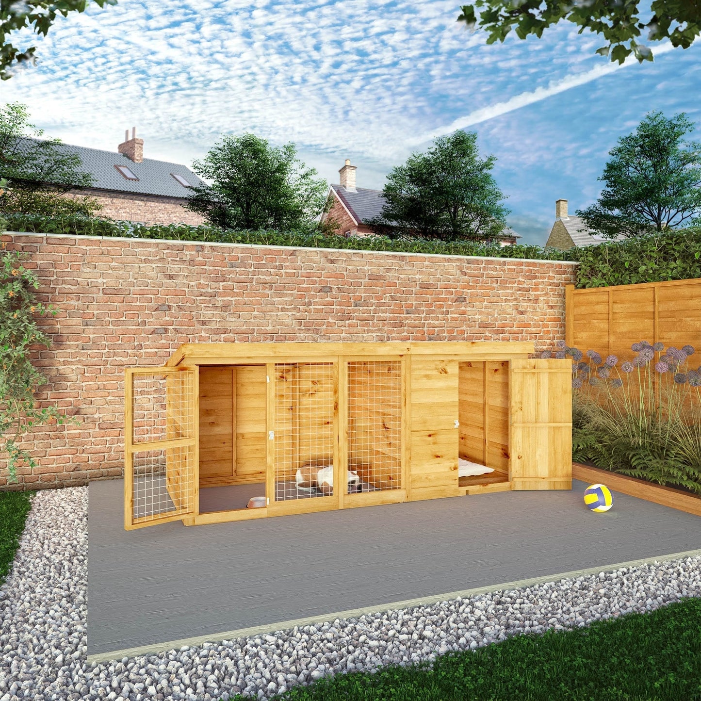 Mercia 10x4 Pent Berkshire Dog Kennel & Run