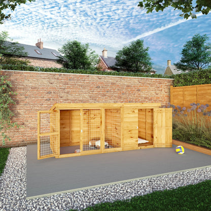 Mercia 10x4 Pent Berkshire Dog Kennel & Run