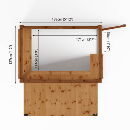 Mercia 6 x 4 Premium Pressure Treated Garden Bar With Shutters
