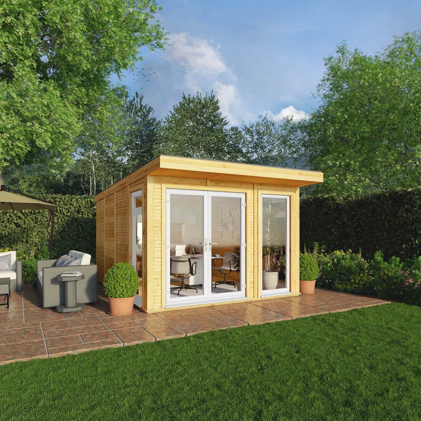 Mercia 3m x 4m The Edwinstowe Insulated Garden Room with White UPVC