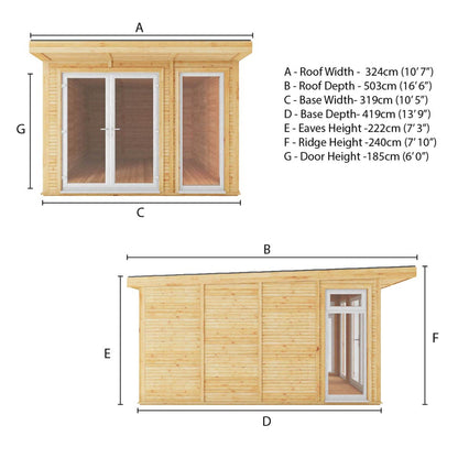 Mercia 3m x 4m The Edwinstowe Insulated Garden Room with White UPVC