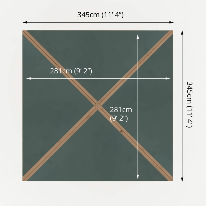 Mercia 10 x 10 (3m x 3m) Traditional Wooden Gazebo