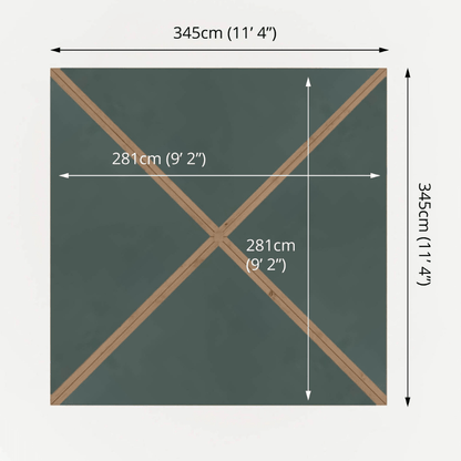 Mercia 10 x 10 (3m x 3m) Traditional Wooden Gazebo
