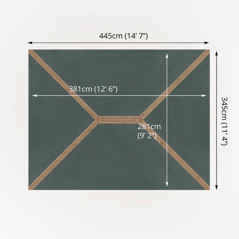 Mercia 10 x 13 (3m x 4m) Pressure Treated Traditional Gazebo