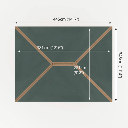 Mercia 10 x 13 (3m x 4m) Pressure Treated Traditional Gazebo