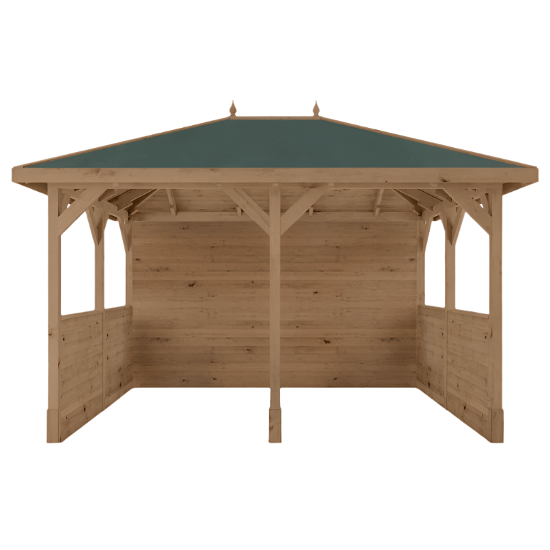 Mercia 10 x 13 (3m x 4m) Pressure Treated Traditional Gazebo with Side Panels