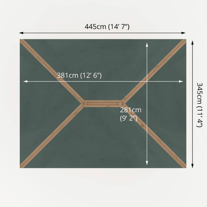 Mercia 10 x 13 (3m x 4m) Pressure Treated Traditional Gazebo with Side Panels