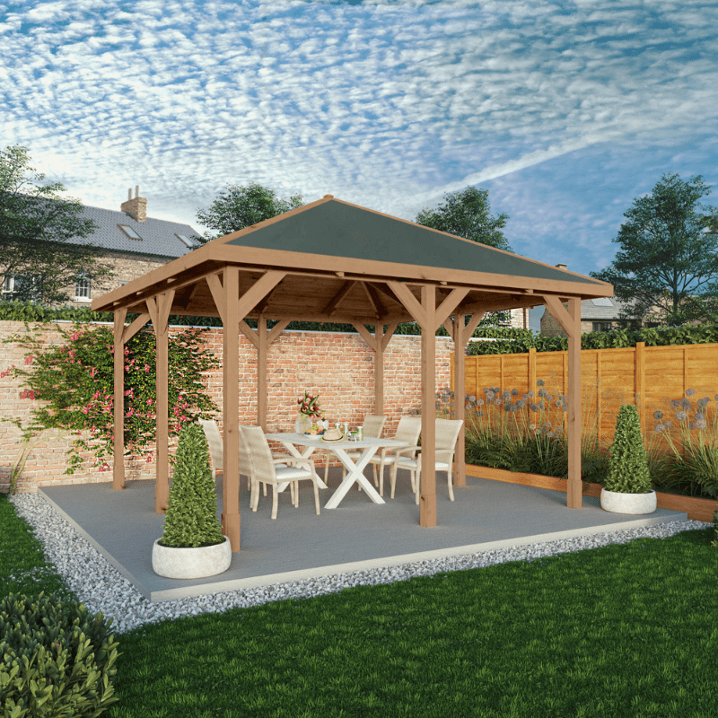Mercia 13 x 13 (4m x 4m) Pressure Treated Traditional Gazebo