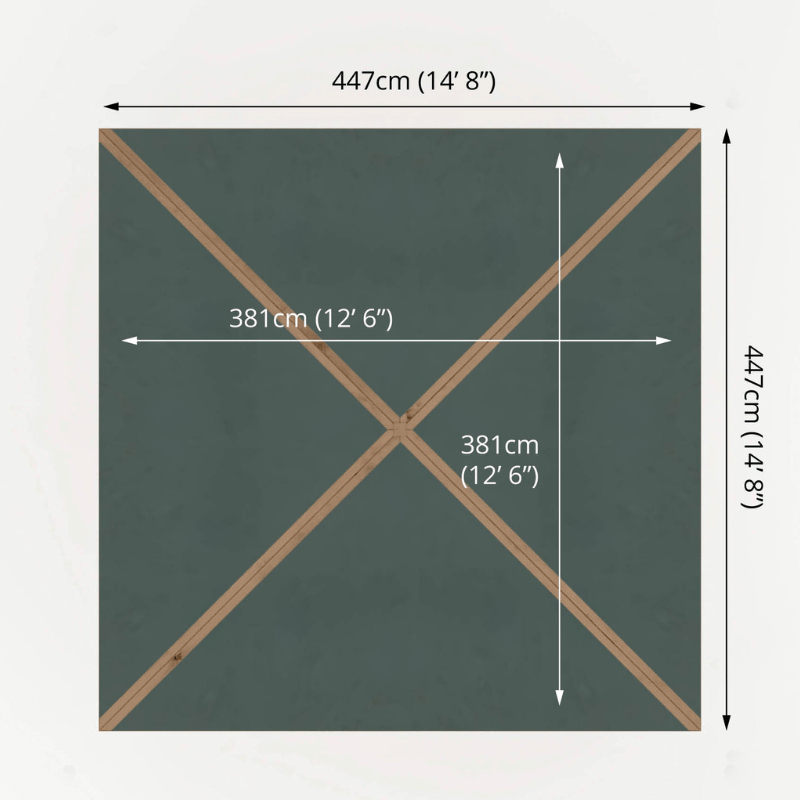 Mercia 13 x 13 (4m x 4m) Pressure Treated Traditional Gazebo with Side Panels