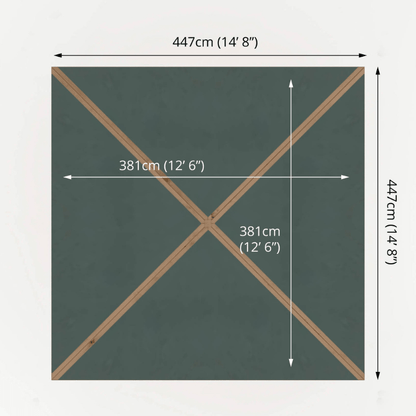 Mercia 13 x 13 (4m x 4m) Pressure Treated Traditional Gazebo with Side Panels