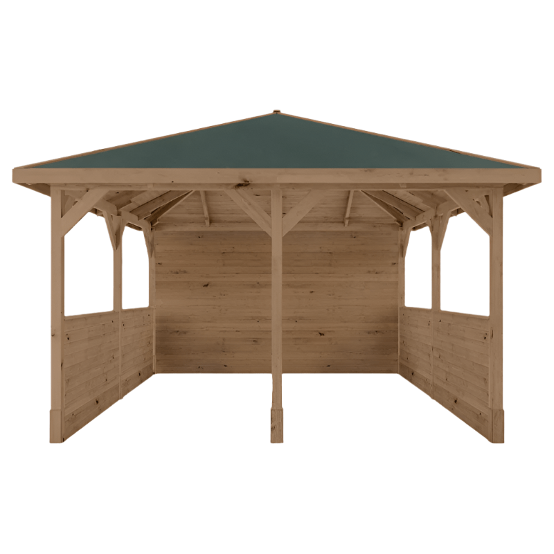 Mercia 13 x 13 (4m x 4m) Pressure Treated Traditional Gazebo with Side Panels