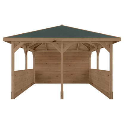 Mercia 13 x 13 (4m x 4m) Pressure Treated Traditional Gazebo with Side Panels