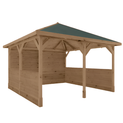 Mercia 13 x 13 (4m x 4m) Pressure Treated Traditional Gazebo with Side Panels