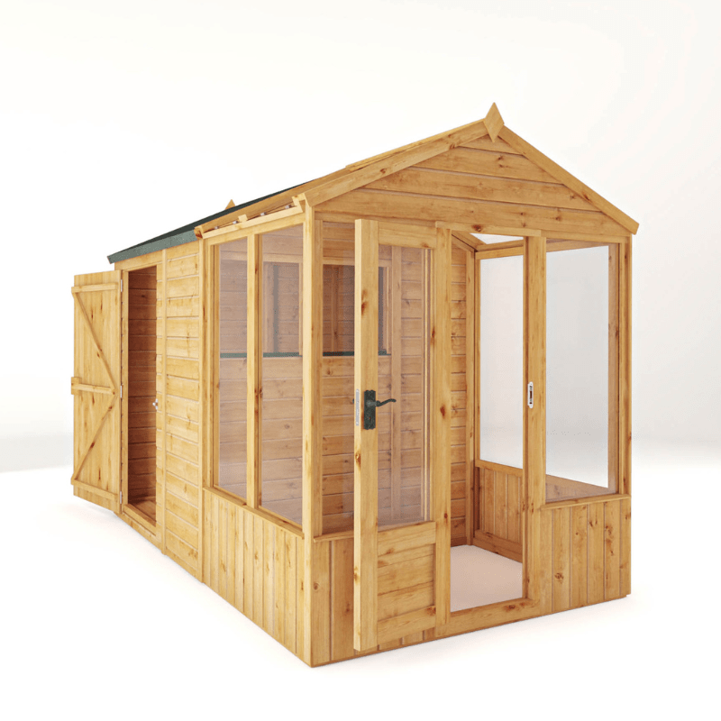 Mercia 10 x 6 Premium Woodsman Apex Styrene Combi Greenhouse