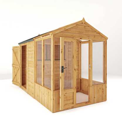 Mercia 10 x 6 Premium Woodsman Apex Styrene Combi Greenhouse