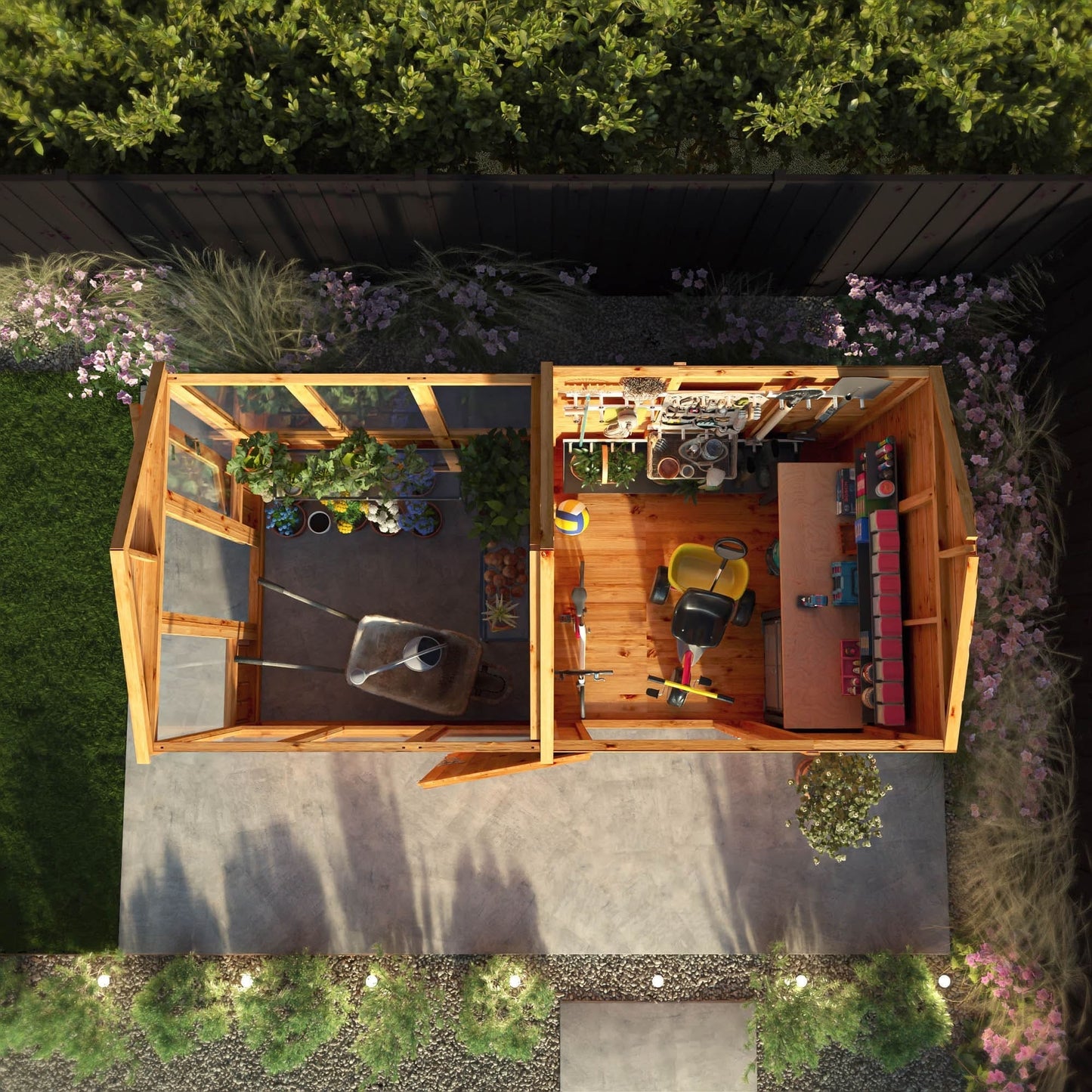 Mercia 12 x 6 Premium Woodsman Apex Styrene Combi Greenhouse