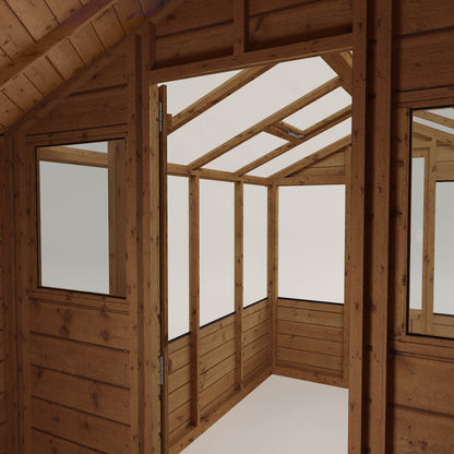 Mercia 12 x 6 Tongue and Groove Combi Greenhouse and Wooden Storage Shed