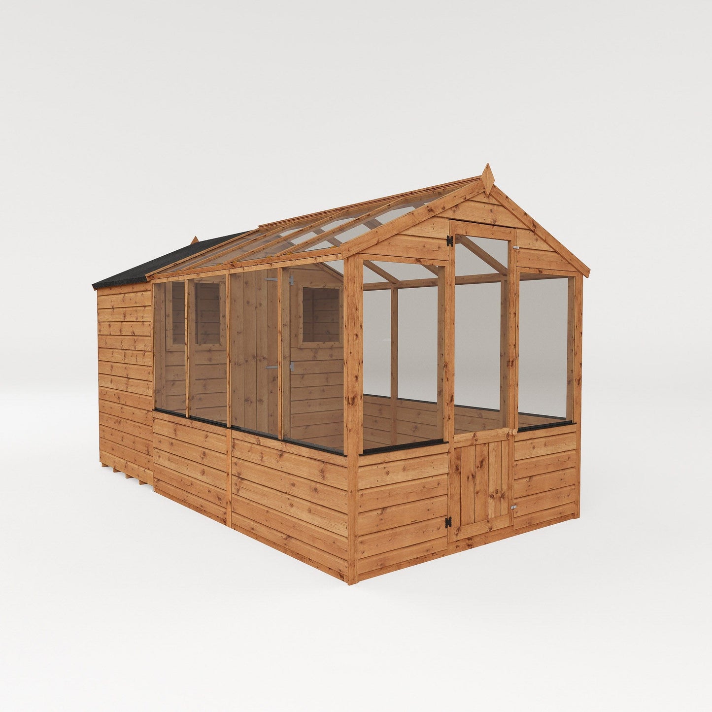 Mercia 12 x 6 Tongue and Groove Combi Greenhouse and Wooden Storage Shed