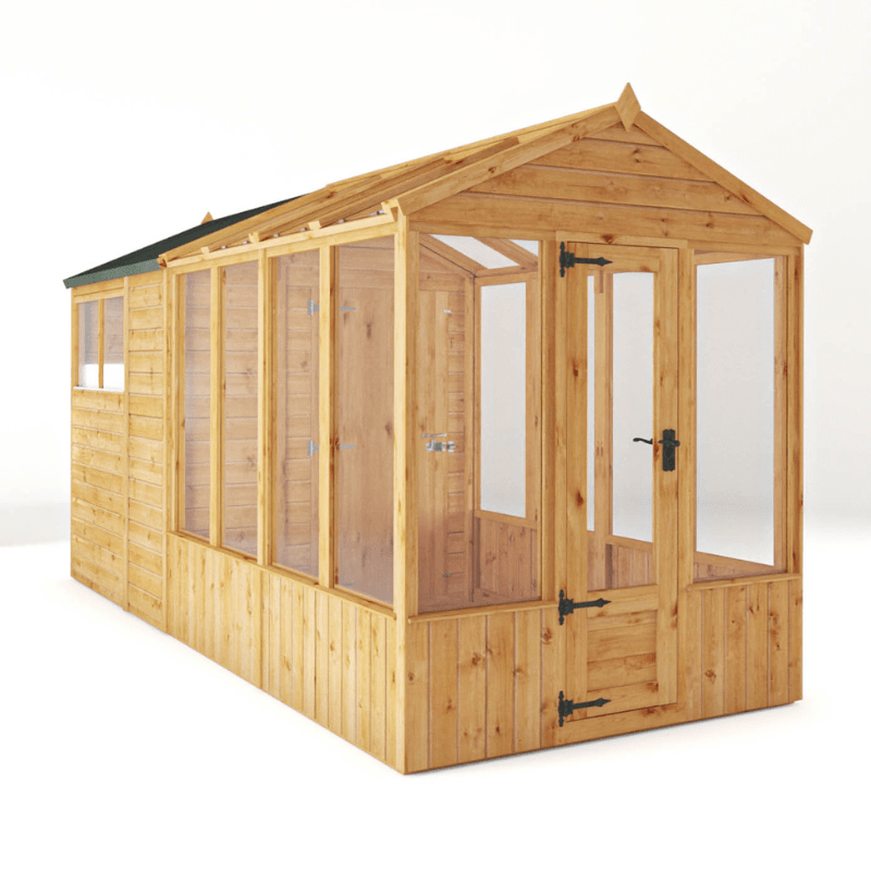 Mercia 14 x 6 Premium Woodsman Apex Styrene Combi Greenhouse