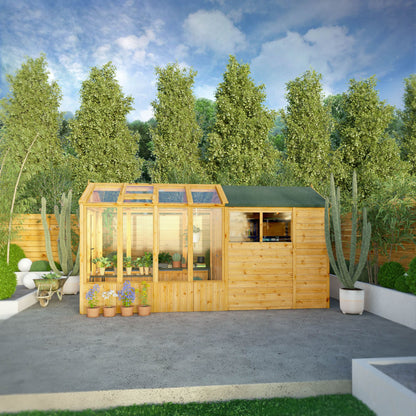 Mercia 14 x 6 Premium Woodsman Apex Styrene Combi Greenhouse