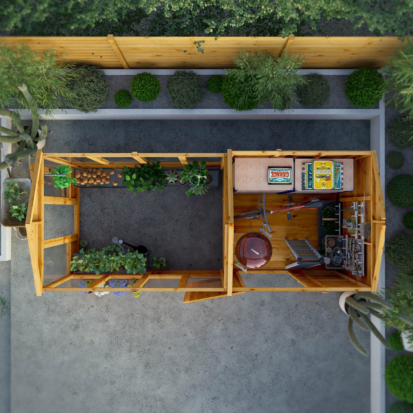 Mercia 14 x 6 Premium Woodsman Apex Styrene Combi Greenhouse