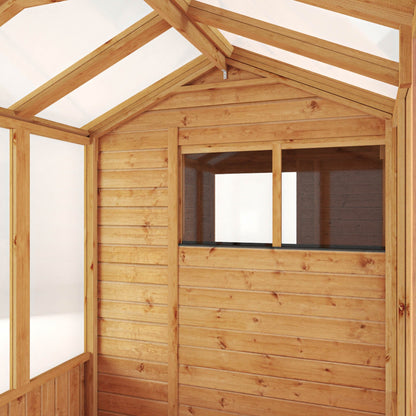 Mercia 14 x 6 Premium Woodsman Apex Styrene Combi Greenhouse