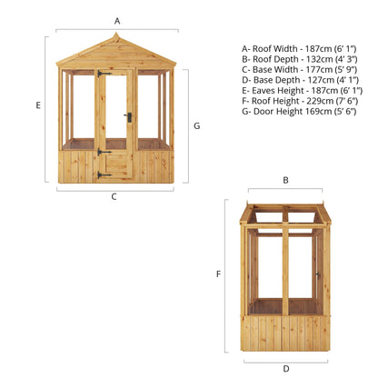 Mercia 6 x 4 Premium Woodsman Apex Styrene Greenhouse