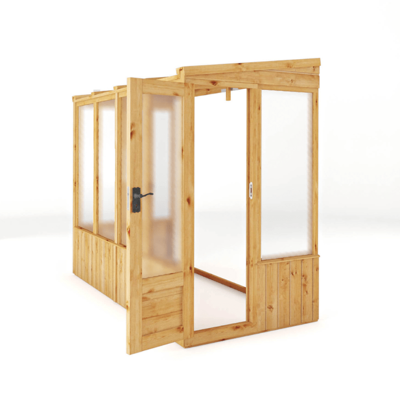 Mercia 8 x 4 Premium Woodsman Pent Polycarbonate Lean-To Greenhouse