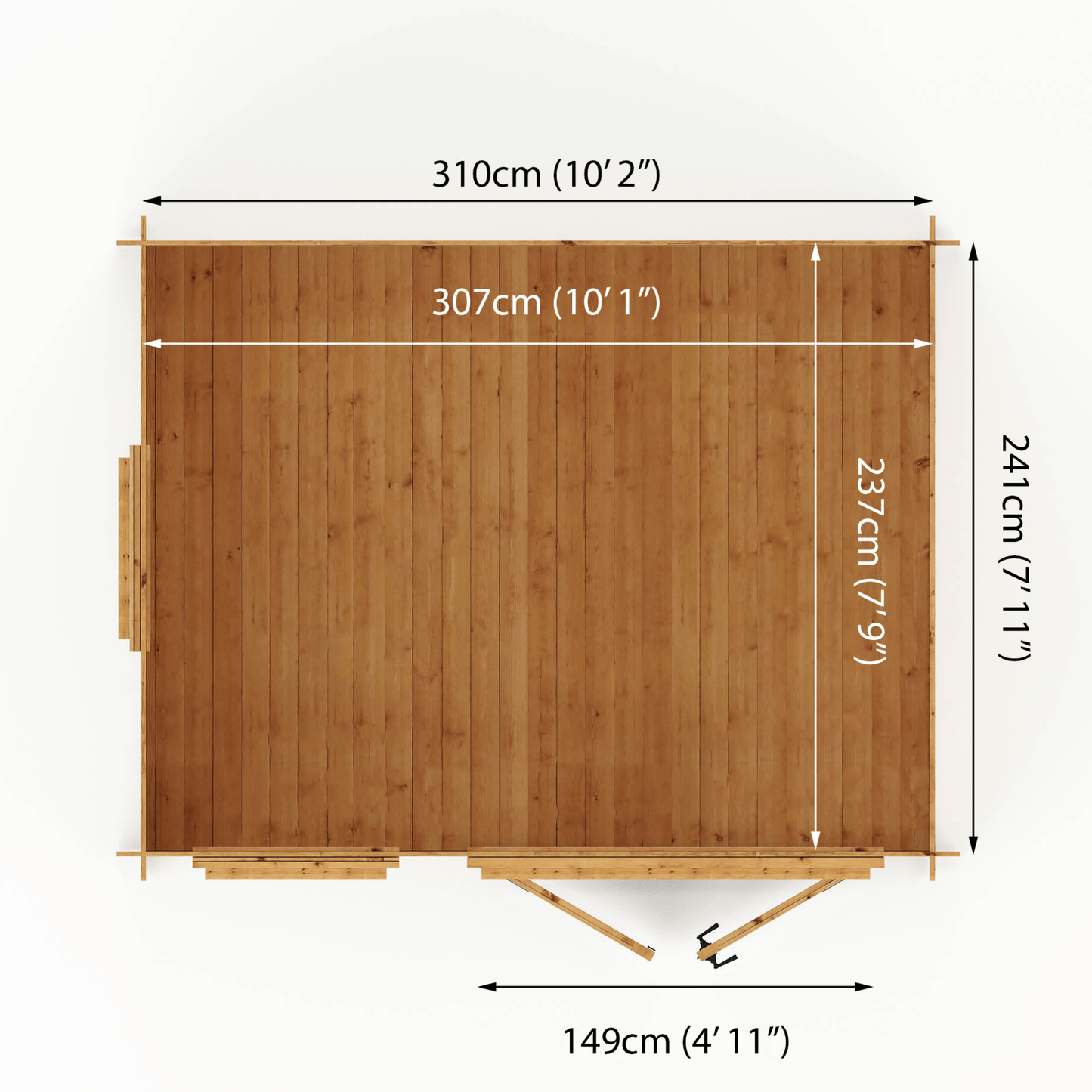 Mercia 9 x 11 (2.6m x 3.3m) Log Cabin - 19mm Logs
