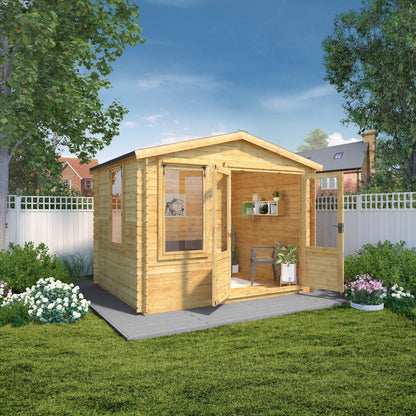 Mercia 9 x 11 (2.6m x 3.3m) Log Cabin - 19mm Logs
