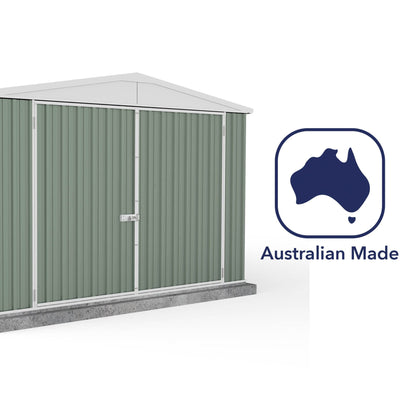 Absco 10 x 15 Utility Metal Workshop (3m x 4.48m) Pale Eucalyptus - Anchor Kit Included