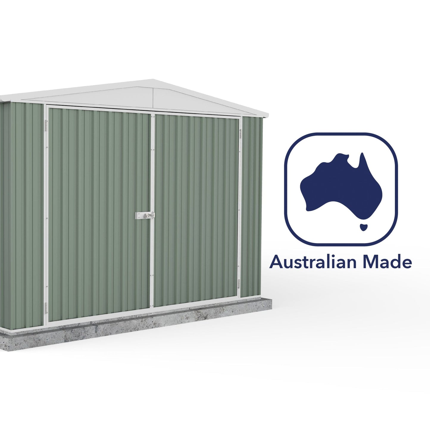 Absco 10 x 20 Utility Metal Apex Workshop (3m x 6m) Pale Eucalyptus - Anchor Kit Included